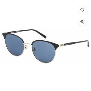 Salvatore Ferragamo Blue Round Ladies Sunglasses